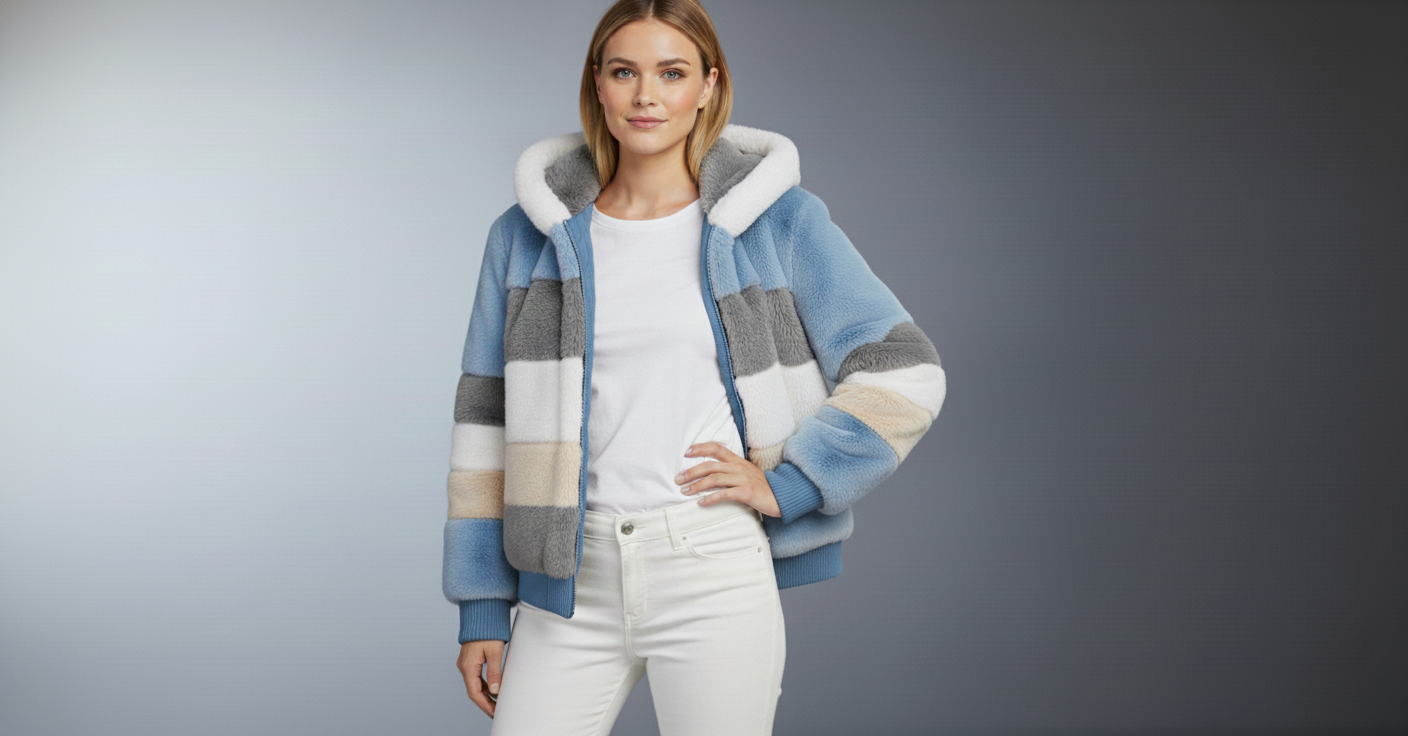 ABRIGO ACOLCHADO MULTICOLOR CON CAPUCHA