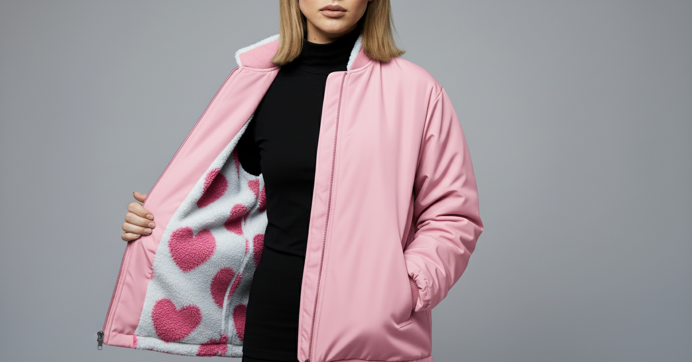 CHAQUETA REVERSIBLE CON CORAZONES