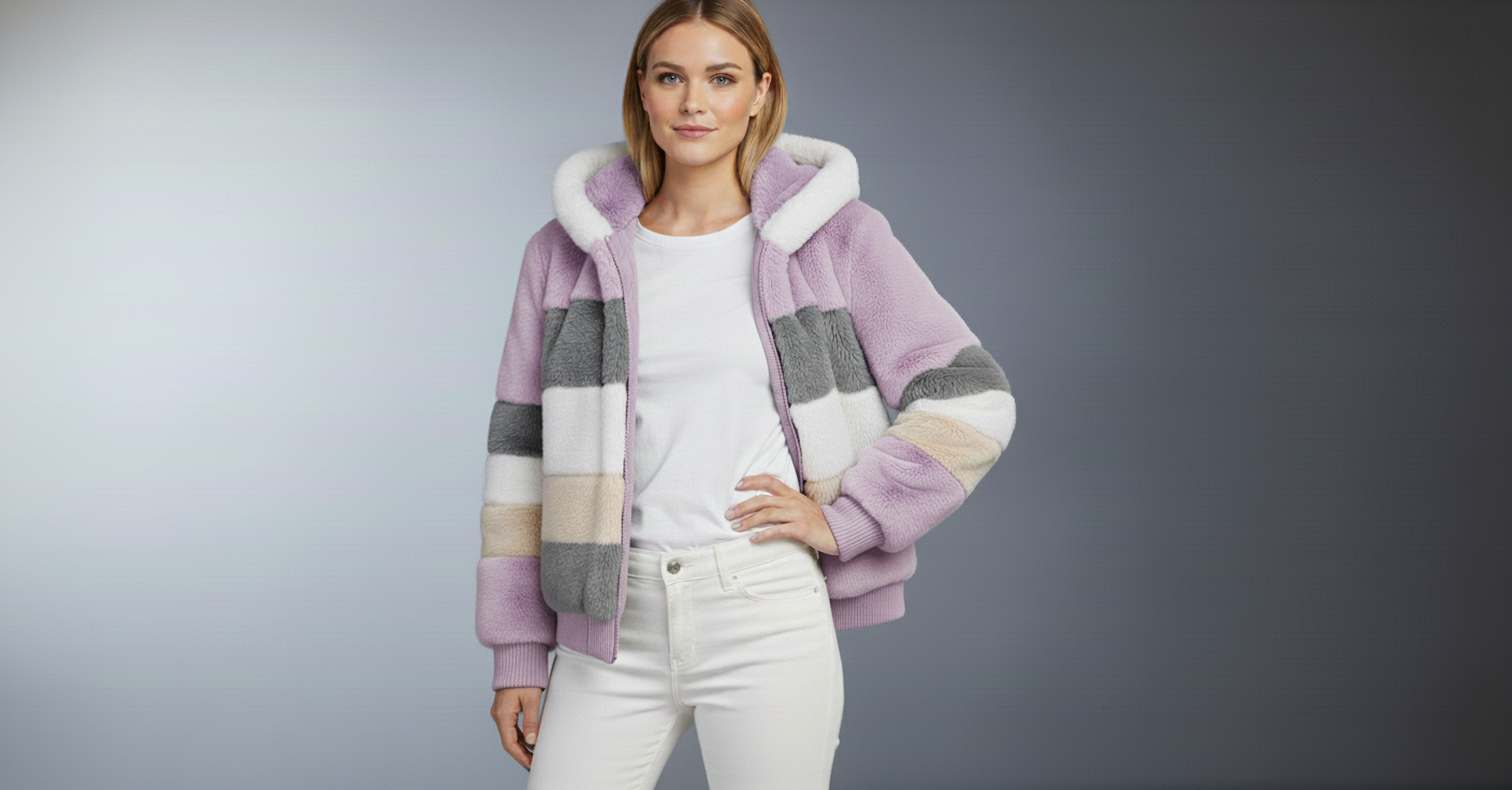 ABRIGO ACOLCHADO MULTICOLOR CON CAPUCHA